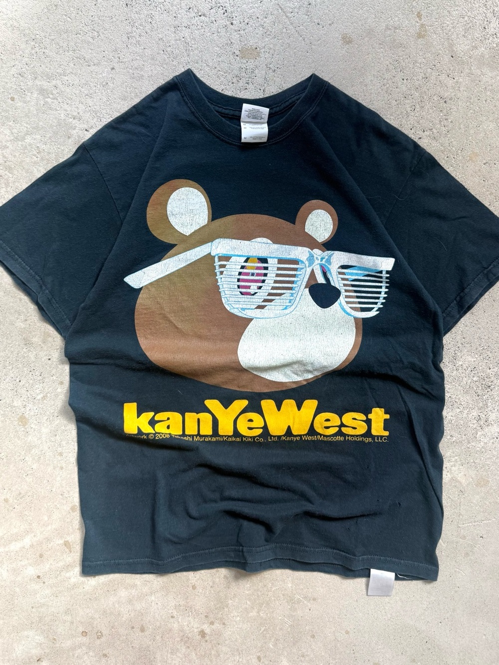 2008 Kanye West Graduation Bear Rap Tour Tee M 20x27.5